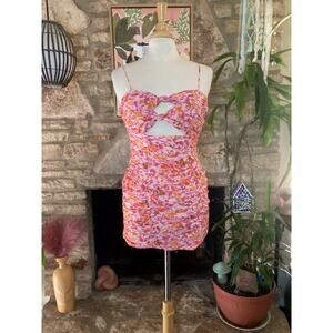 Olivaceous Ruched Mini Dress – Size Small